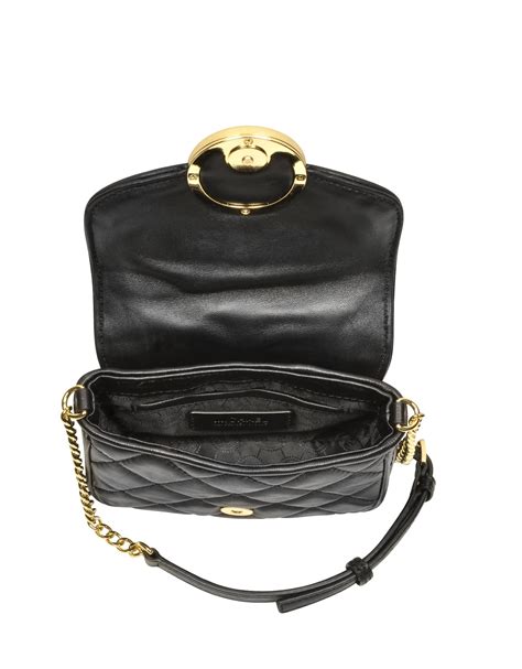 michael kors crossbody bag black and gold|michael kors small black crossbody.